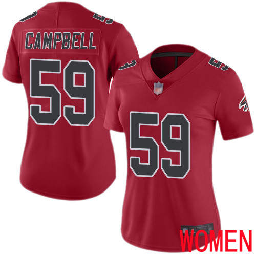 Atlanta Falcons Limited Red Women De Vondre Campbell Jersey NFL Football #59 Rush Vapor Untouchable